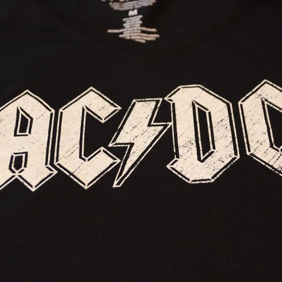 AC DC Black and White Graphic Hard Rock Band Music Tee Women's Medium Like New - Picture 3 of 10